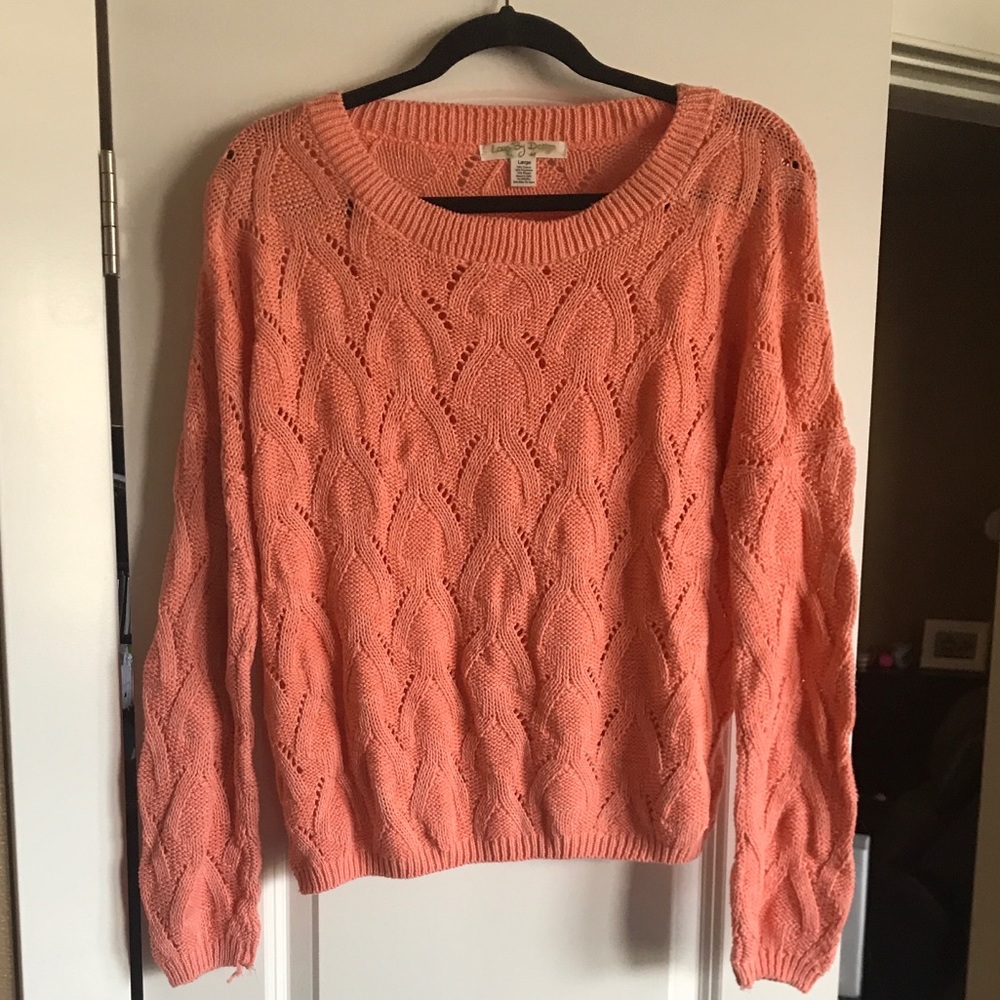 Coral loose knit sweater